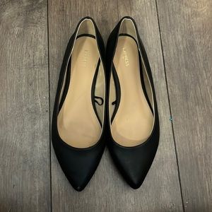 Black pointed toe flats